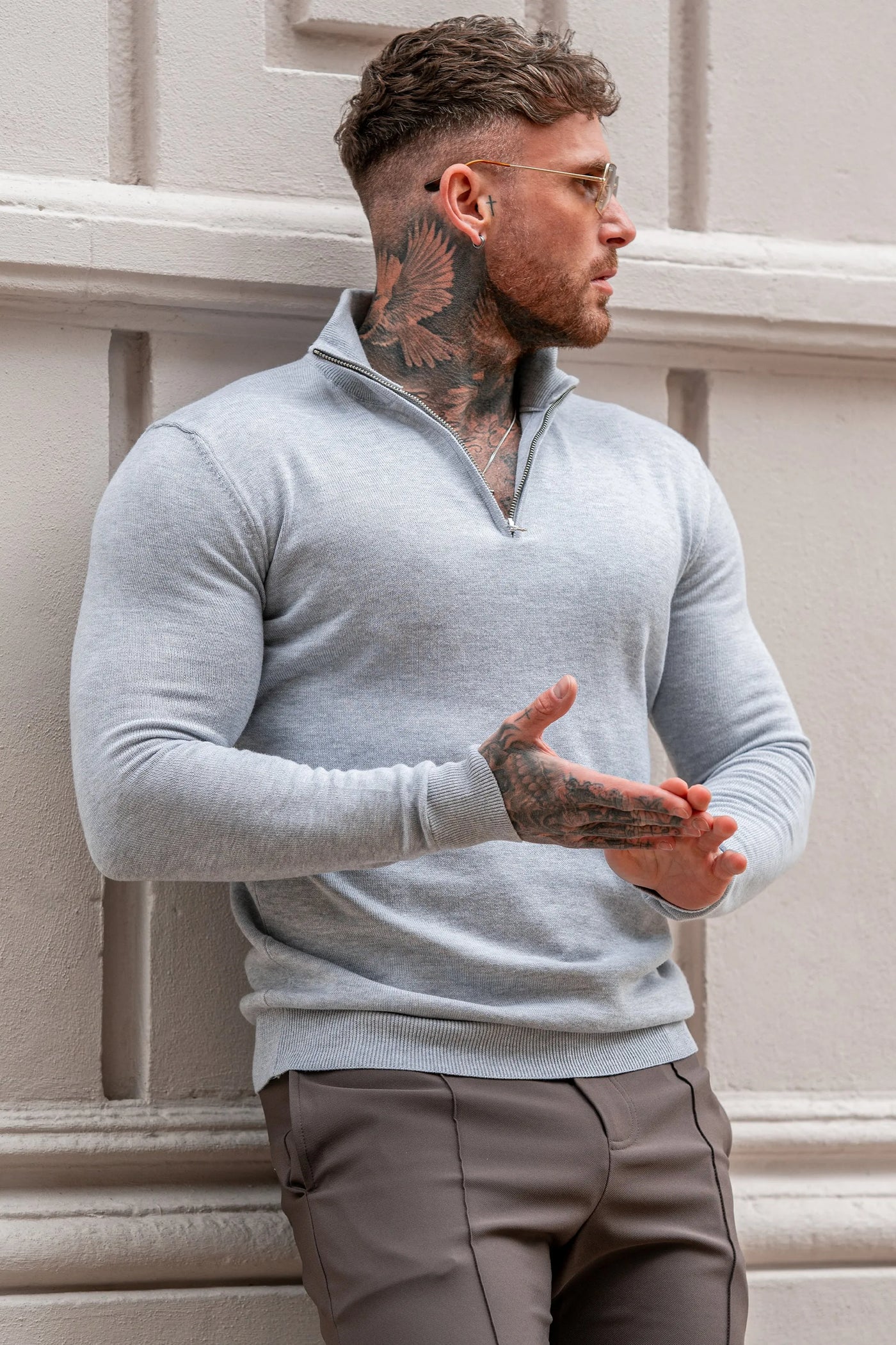 THE SANTONI HALF ZIP SWEATER